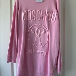 Moschino Light Pink Logo Sweatshirt Dress